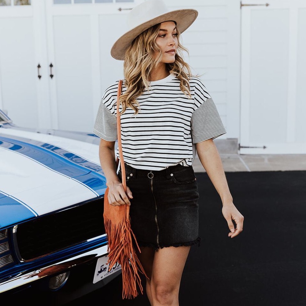 Free People Zip It Up Denim Mini Skirt - Picture 8 of 9